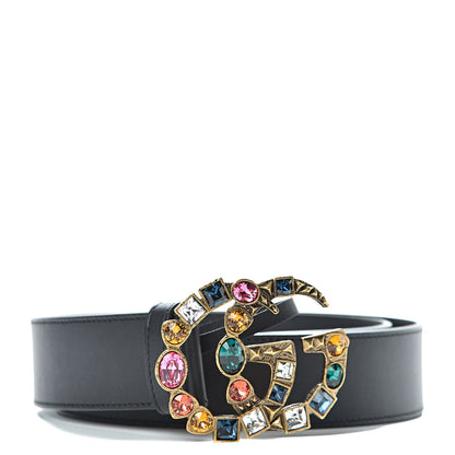 Gucci Calfskin Crystal Double G 40mm Belt 90 36 Black Multicolor 1 of 6