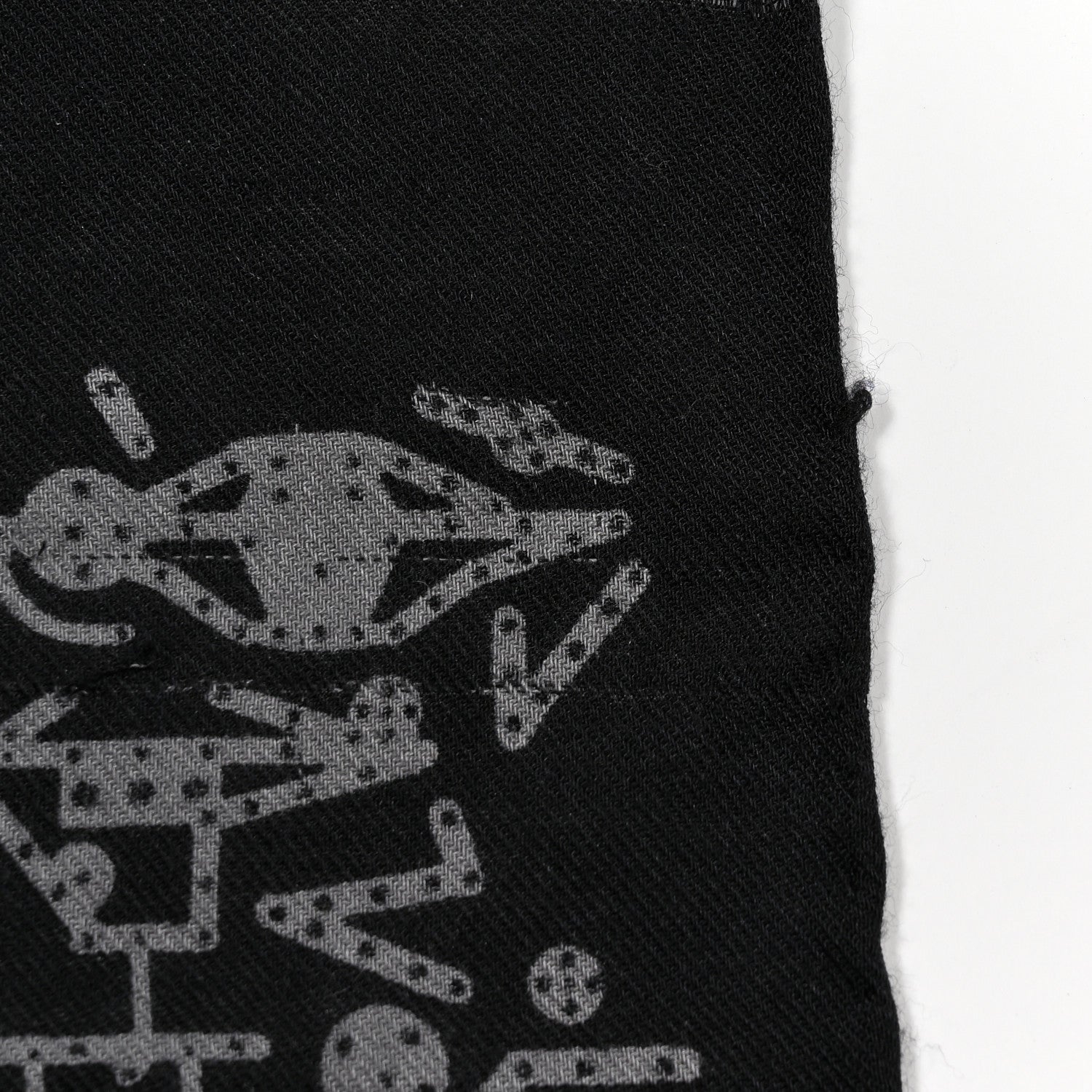Hermes Silk Cashmere Stole Black 13 of 13
