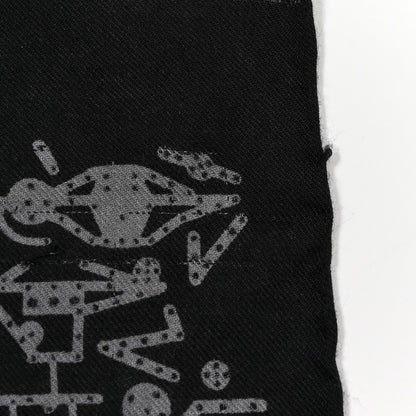 Hermes Silk Cashmere Stole Black 13 of 13