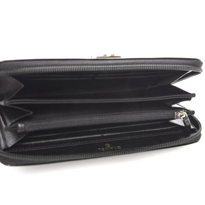 Chanel Glazed Calfskin Boy Zip Around Wallet Black 5 of 9