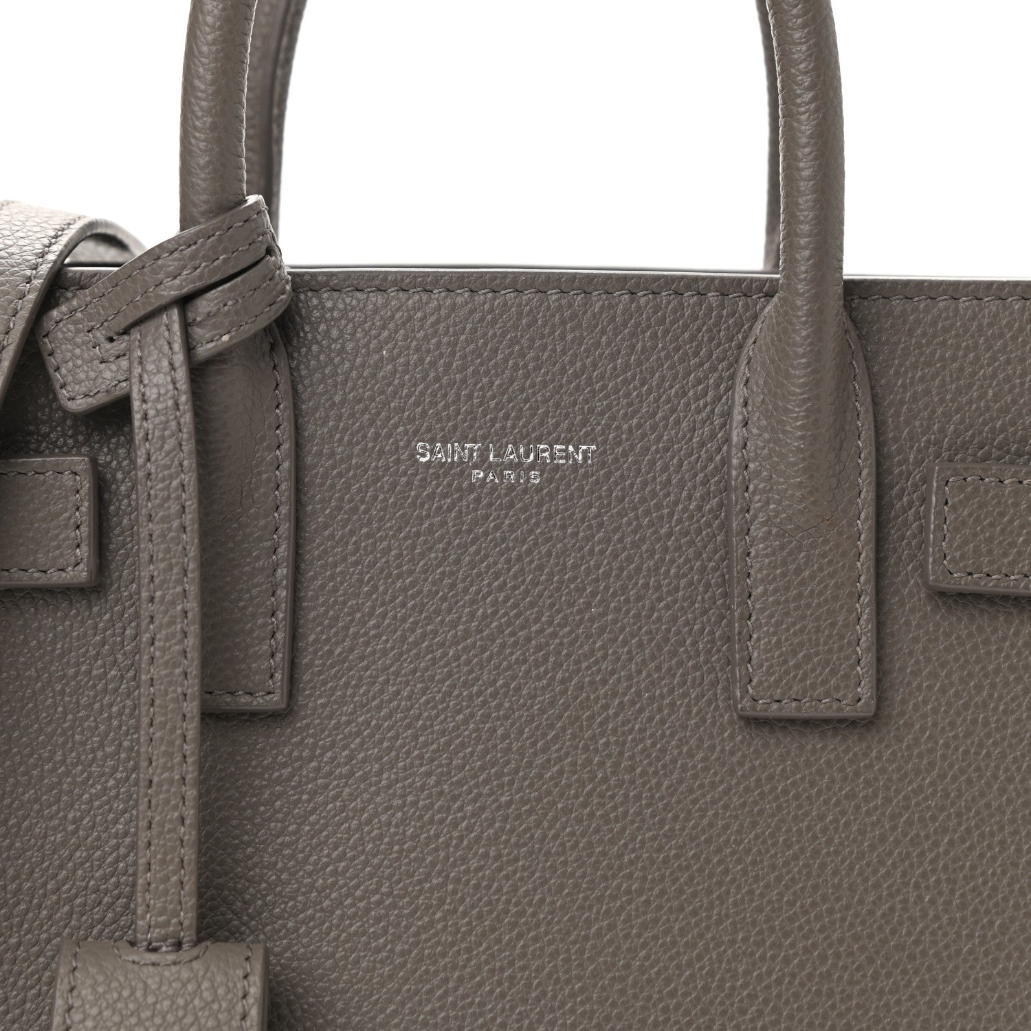 Saint Laurent Grained Calfskin Nano Sac De Jour Fog 8 of 10