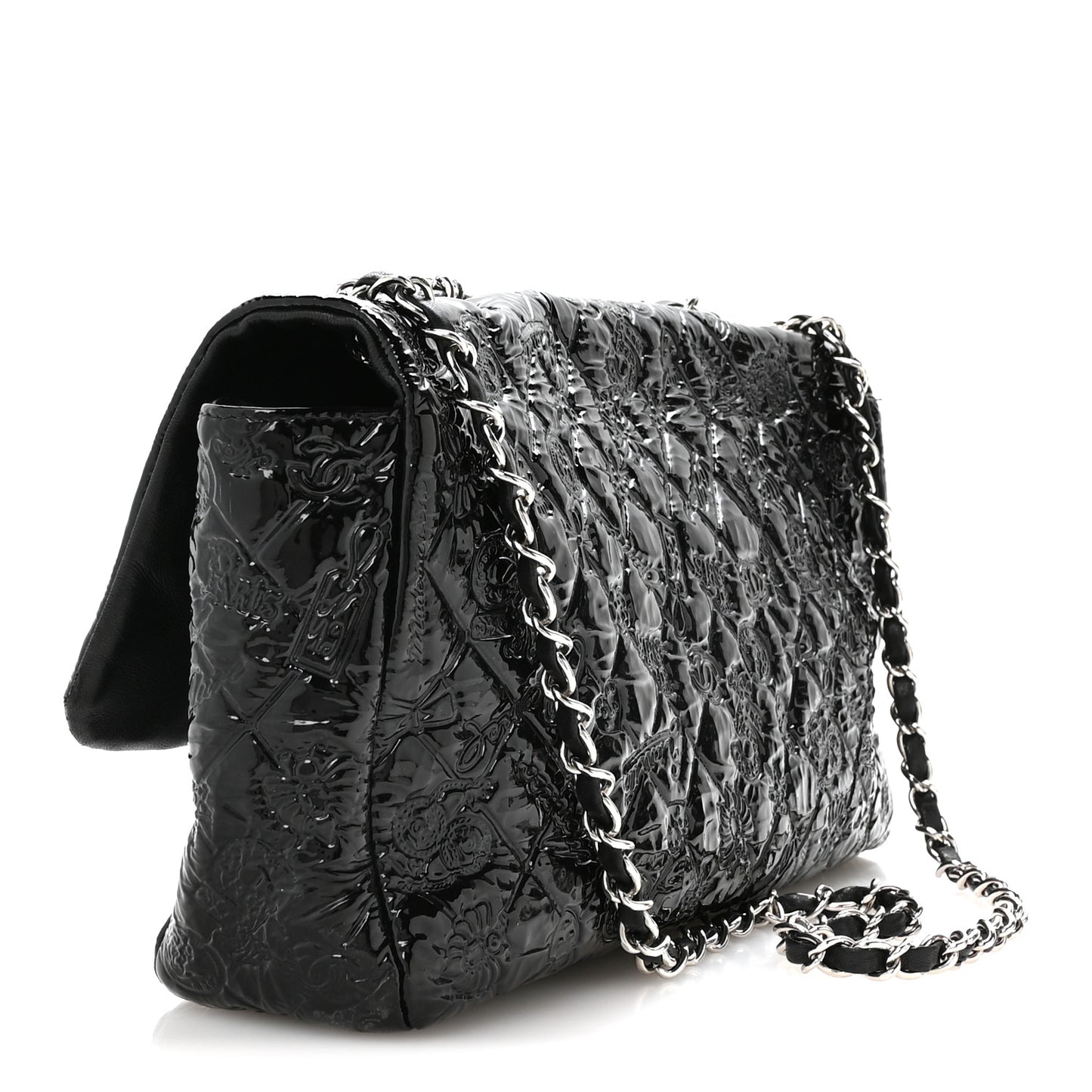 Patent Large Lucky Symbols Flap Black