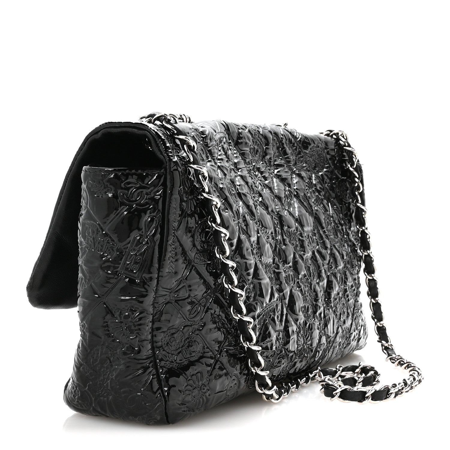 Chanel Patent Large Lucky Symbols Flap Black 3 of 11