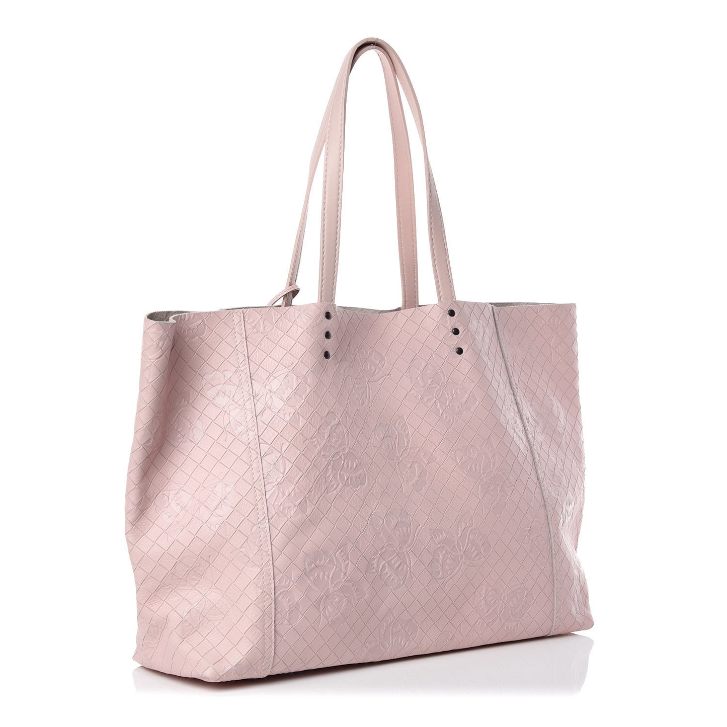 Calfskin Intrecciomirage Medium Intarsio Tote Petale