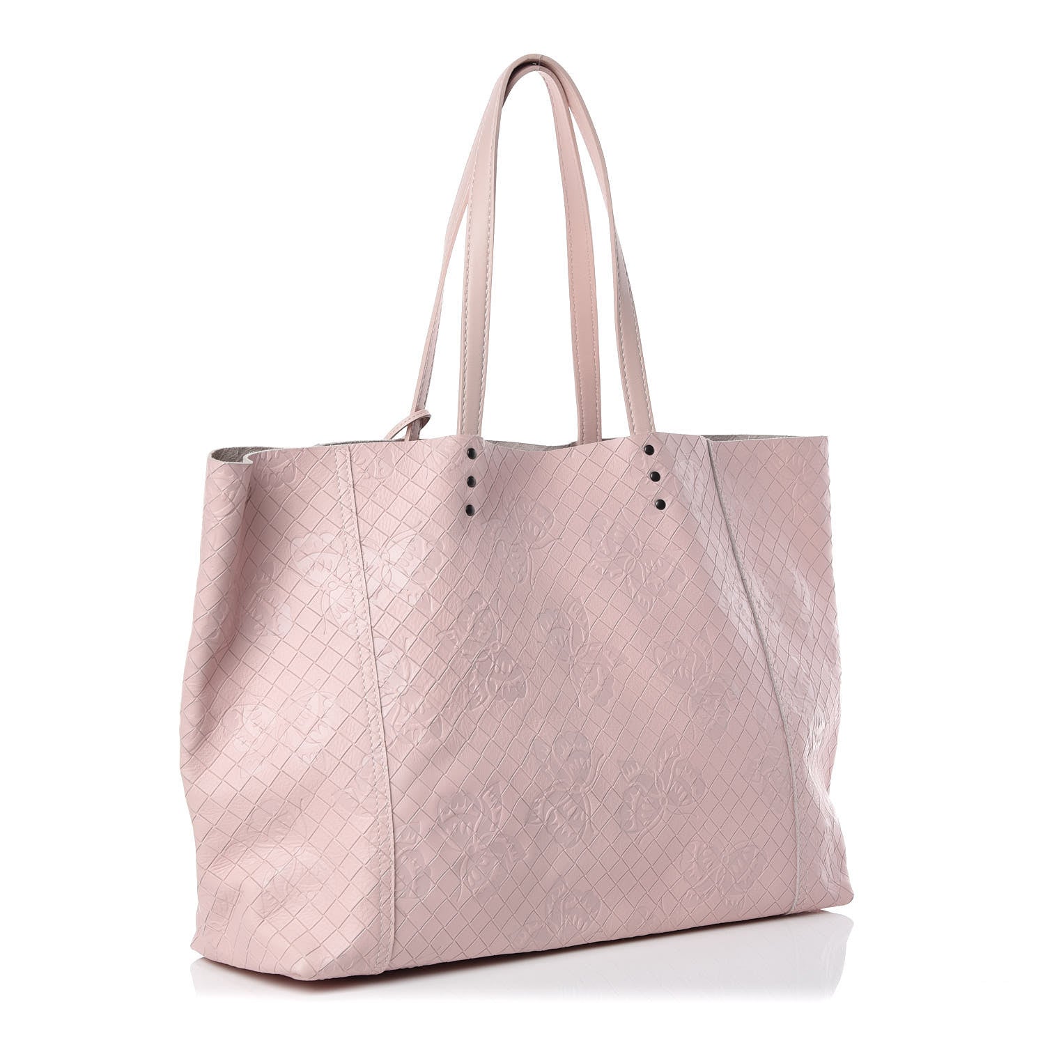 Bottega Veneta Calfskin Intrecciomirage Medium Intarsio Tote Petale 3 of 9