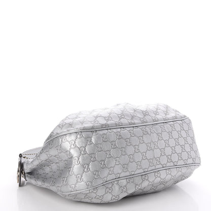 Gucci Metallic Guccissima Medium Sukey Hobo Silver 4 of 7
