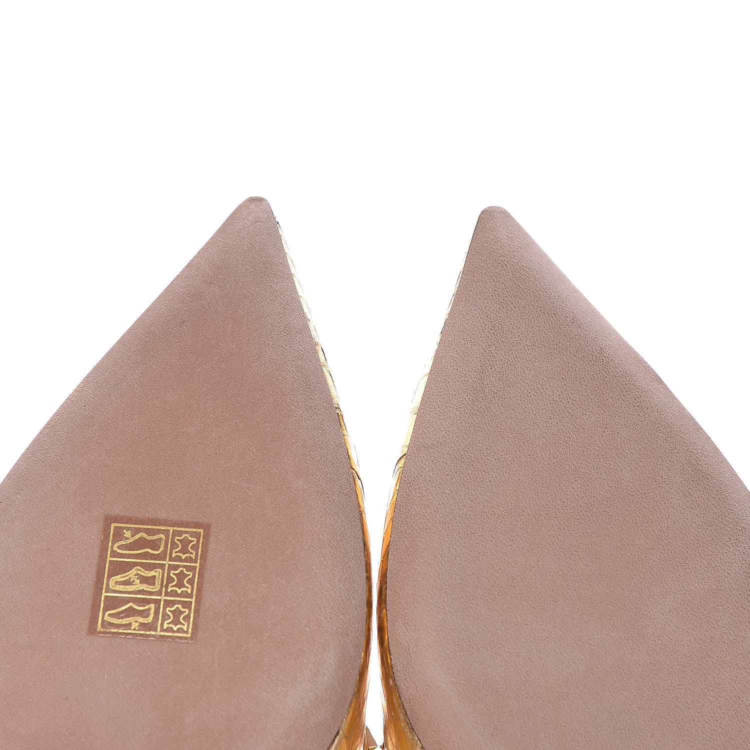 Valentino Garavani Metallic Watersnake Rockstud Ballerina Flats 39 Gold Poudre 8 of 10