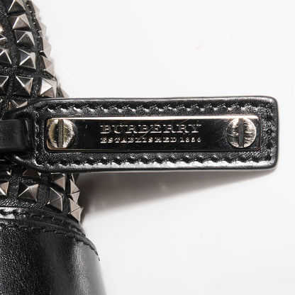 Burberry Prorsum Calfskin Studded Knight Satchel Black 9 of 9