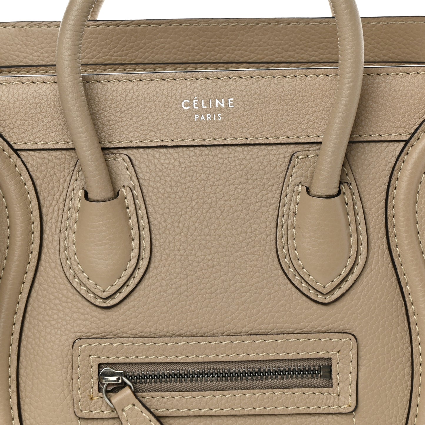 Drummed Calfskin Nano Luggage Dune