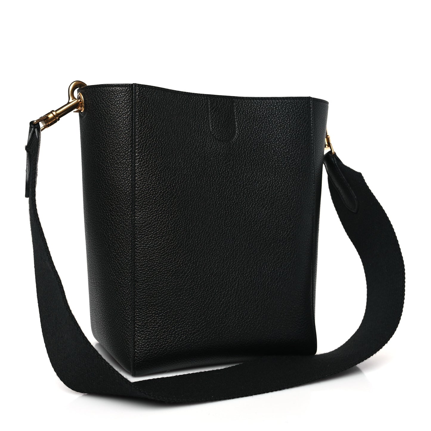 Soft Grained Calfskin Small Sangle Bucket Bag Black