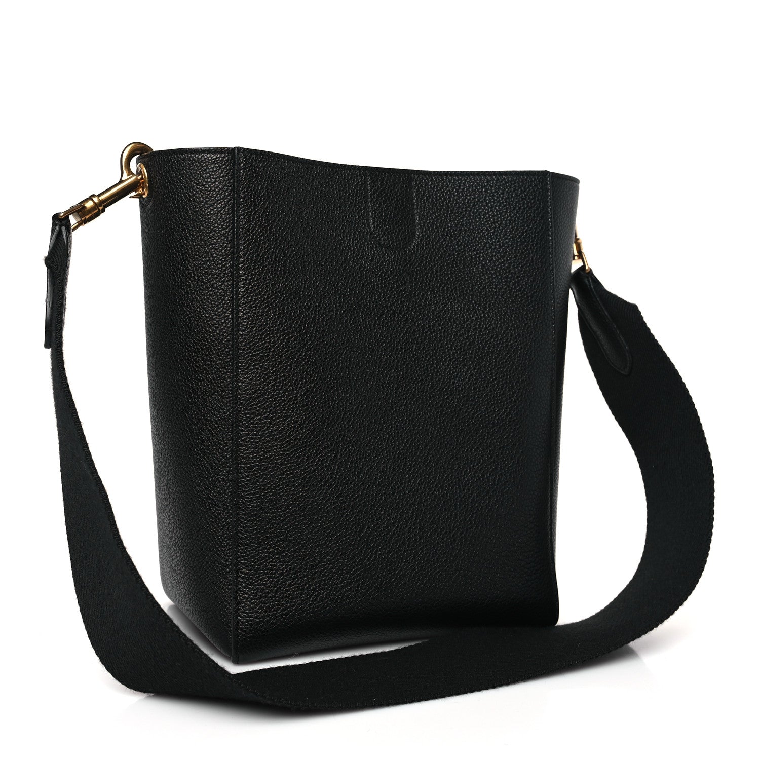 Celine Soft Grained Calfskin Small Sangle Bucket Bag Black 3 of 8