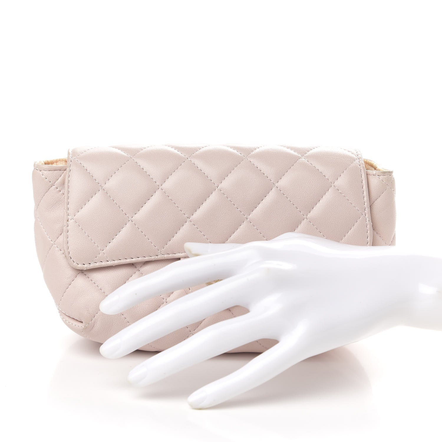 Chanel Lambskin Quilted Flap Cosmetic Case Light Pink 2 of 11