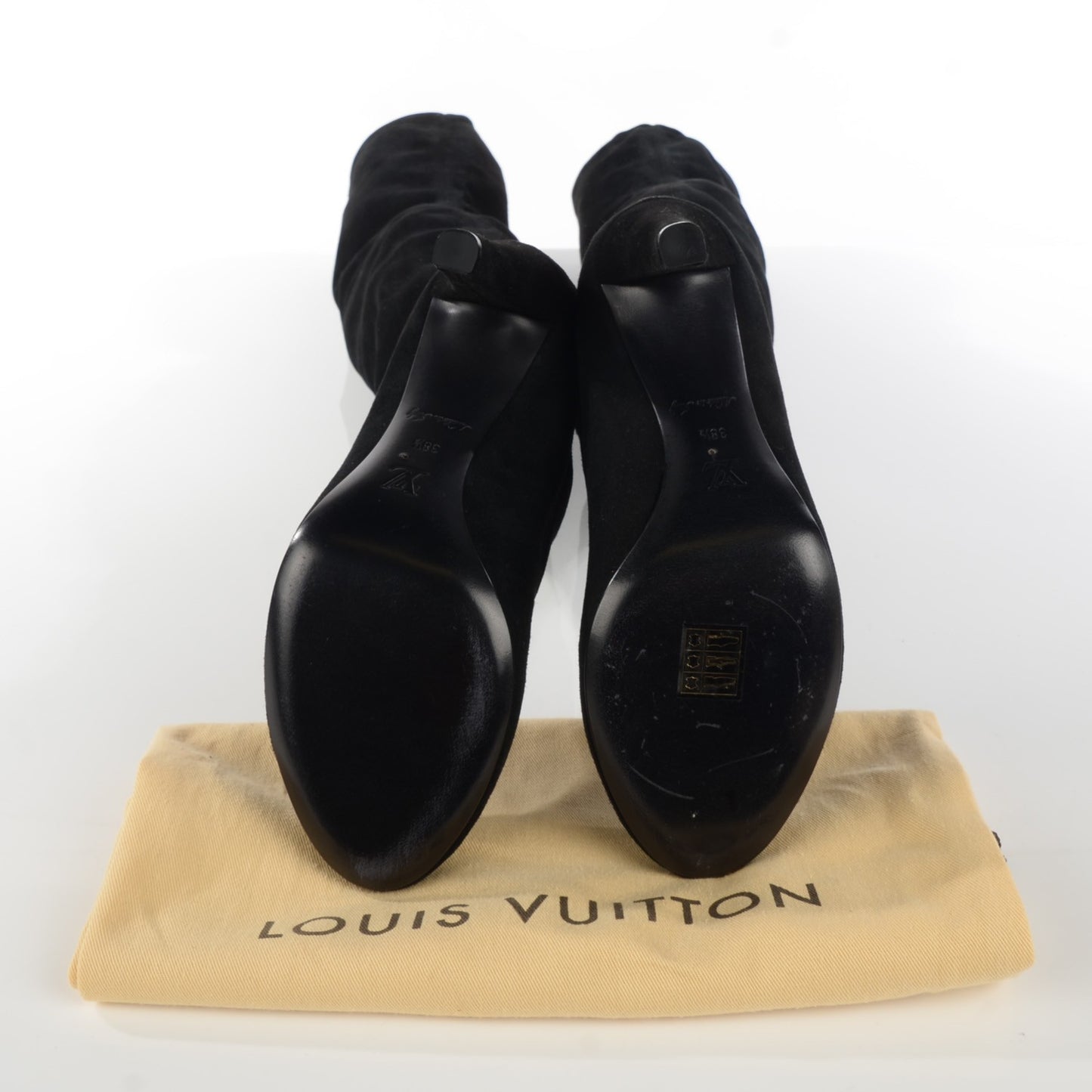 Suede Goatskin Alliance Thigh Boots 38.5 Black