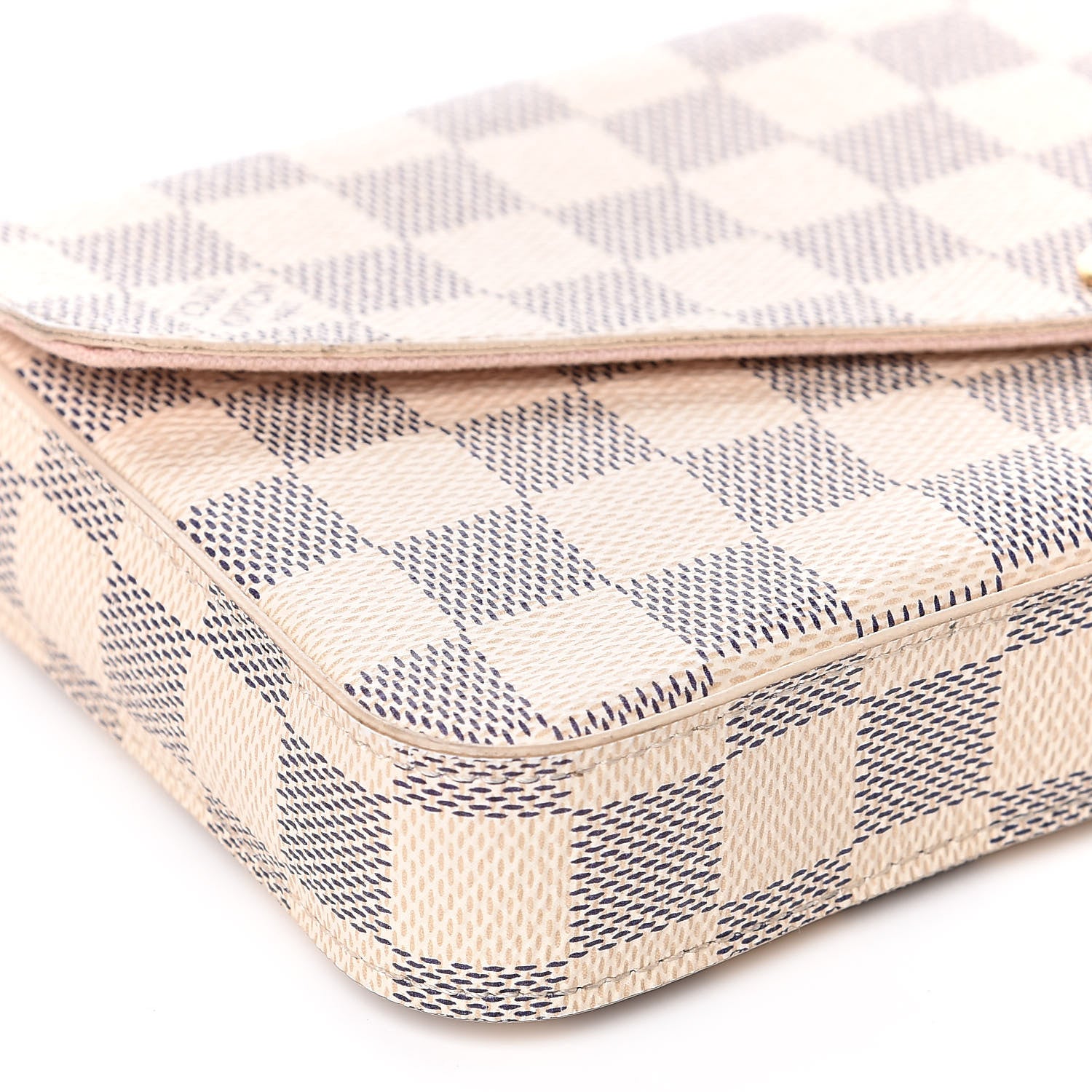 Louis Vuitton Damier Azur Pochette Felicie Chain Wallet Rose Ballerine 9 of 12