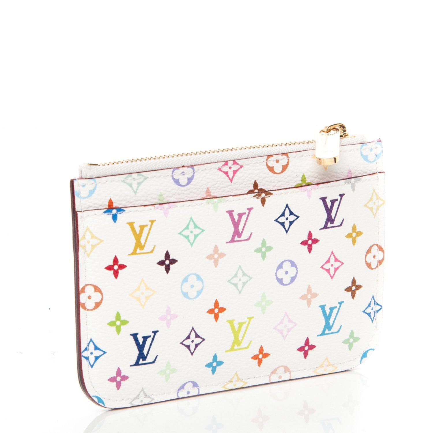 Louis Vuitton Monogram Multicolor Key Pouch White Litchi 3 of 7