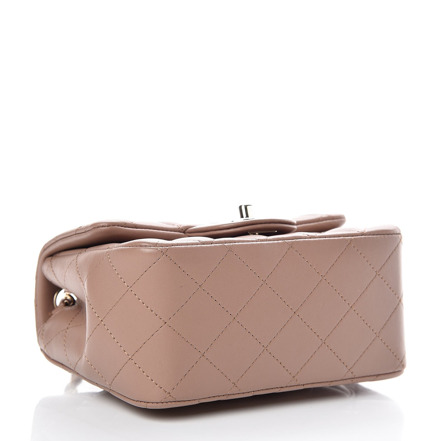 Chanel Lambskin Quilted Mini Square Flap Dark Beige 4 of 9