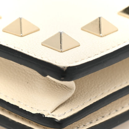 Valentino Garavani Calfskin Rockstud French Flap Wallet Light Ivory 9 of 11