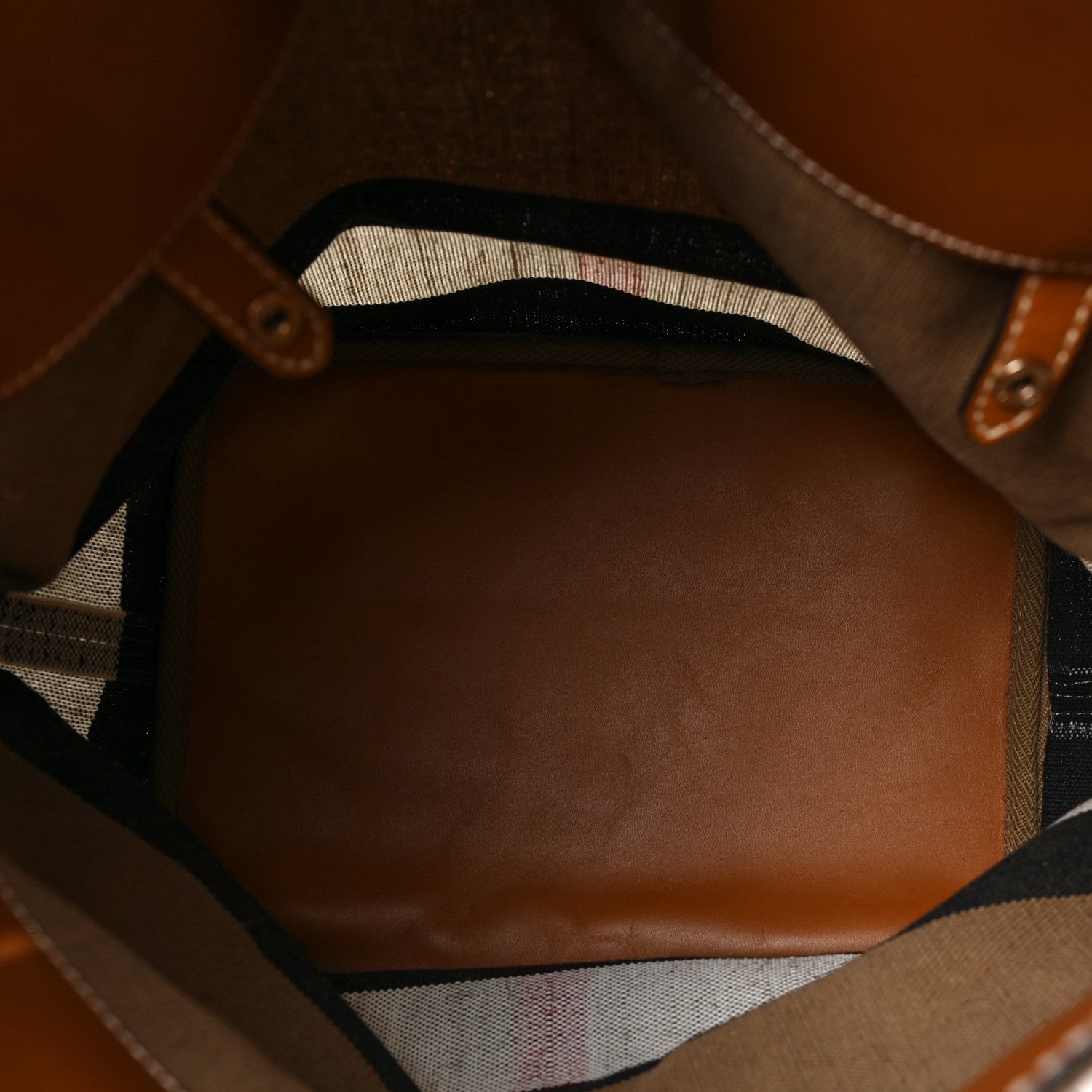Burberry Canvas Mega Check Medium Ashby Hobo Saddle Brown 5 of 8