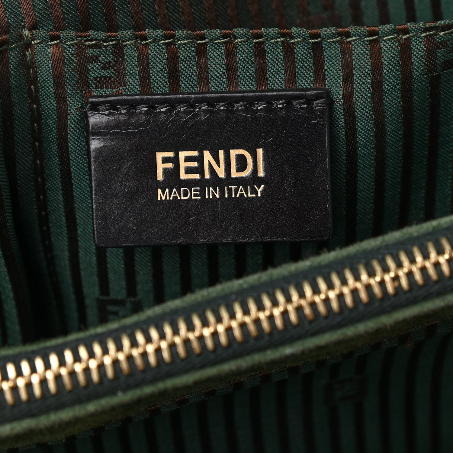 Fendi Vitello Elite Flamingo Regular 2Jours Tote Verde Prato Olive 6 of 11