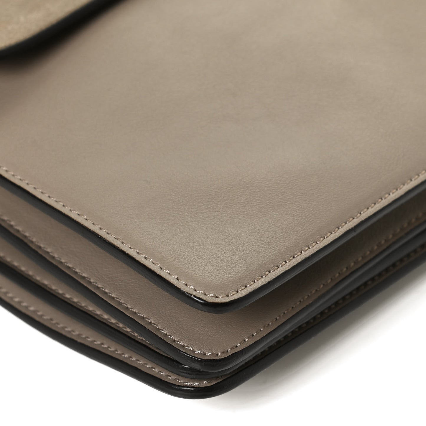 Calfskin Suede Medium Faye Shoulder Bag Motty Grey