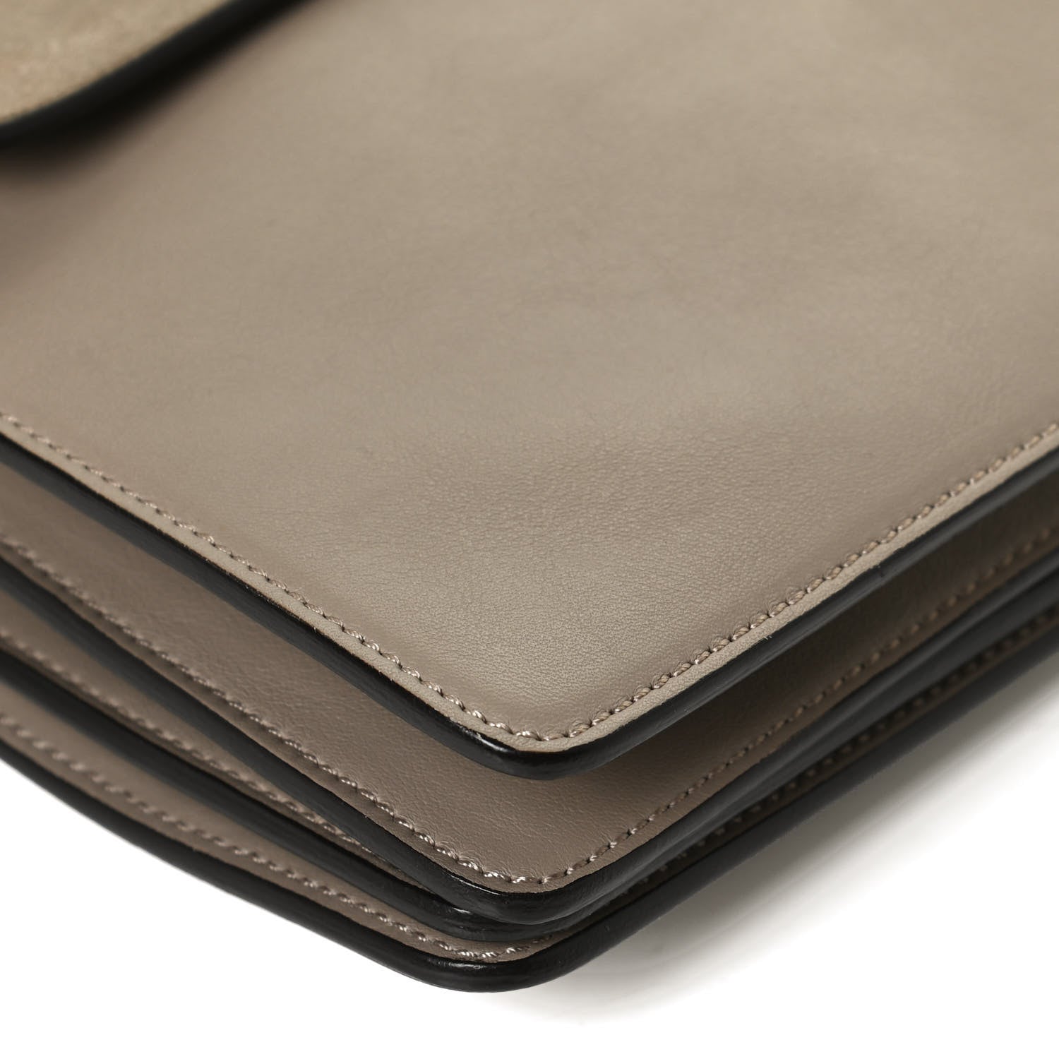 Chloe Calfskin Suede Medium Faye Shoulder Bag Motty Grey 10 of 12