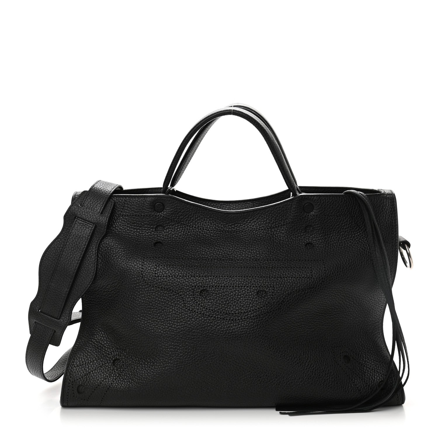 Balenciaga Veau Grana Perforated Blackout Hardware City Black 1 of 12