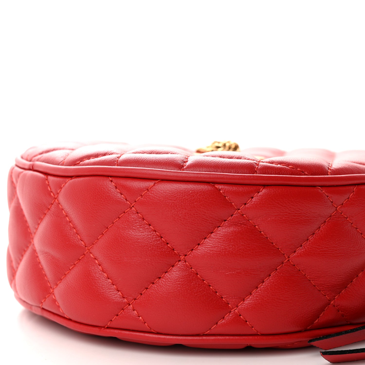 Versace Nappa Quilted La Medusa Round Camera Bag Red 9 of 9