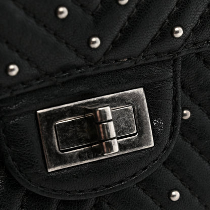 Chanel Sheepskin Chevron Quilted Studded 2.55 Reissue 226 Flap Black 10 of 11