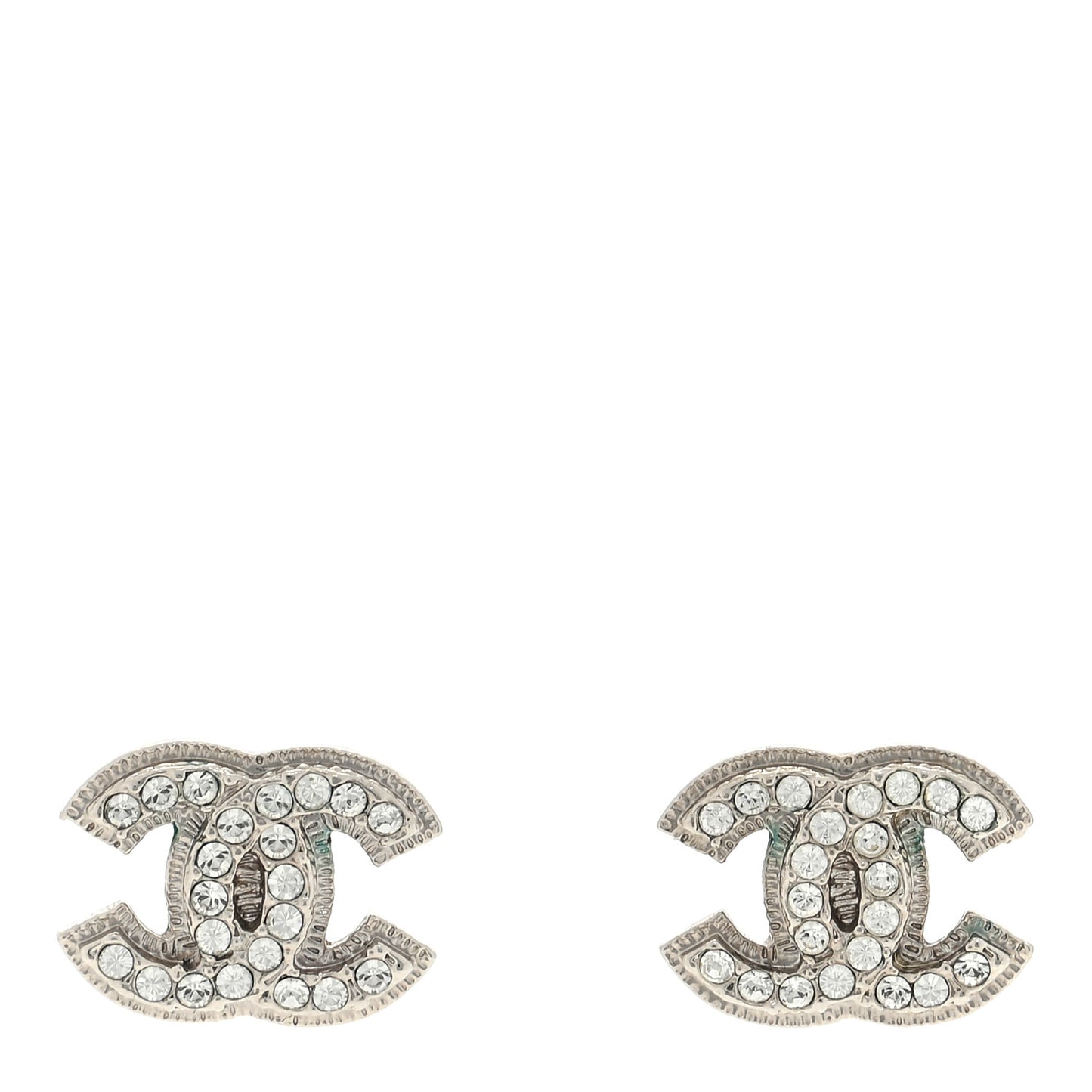 Crystal Mini CC Earrings Silver