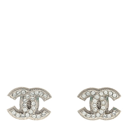 Chanel Crystal Mini CC Earrings Silver 1 of 3