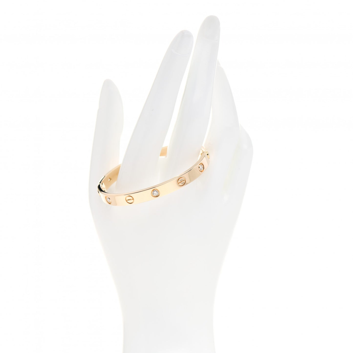 18K Yellow Gold 6 Diamond LOVE Bracelet 16