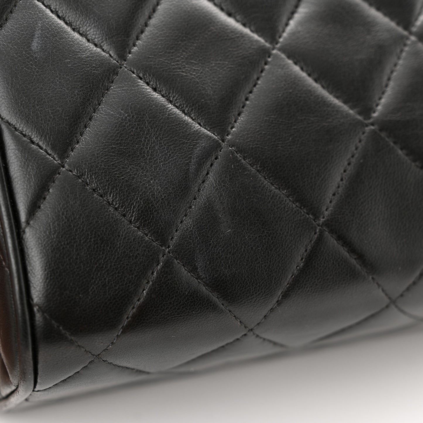 Lambskin Quilted Box Bag Black