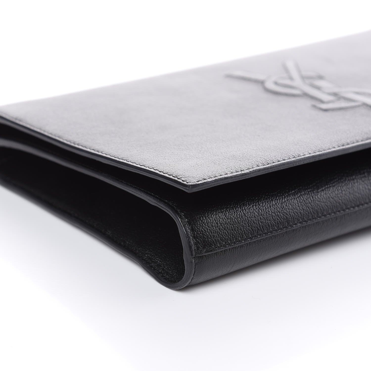 Saint Laurent Calfskin Monogram Large Belle De Jour Clutch Black 7 of 9