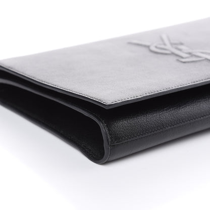 Saint Laurent Calfskin Monogram Large Belle De Jour Clutch Black 7 of 9