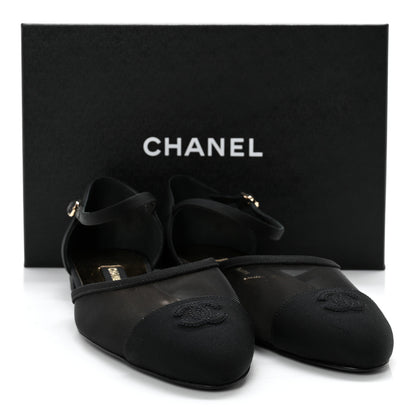 Chanel Mesh Grosgrain Cap Toe CC Flats 42 Black 11 of 11