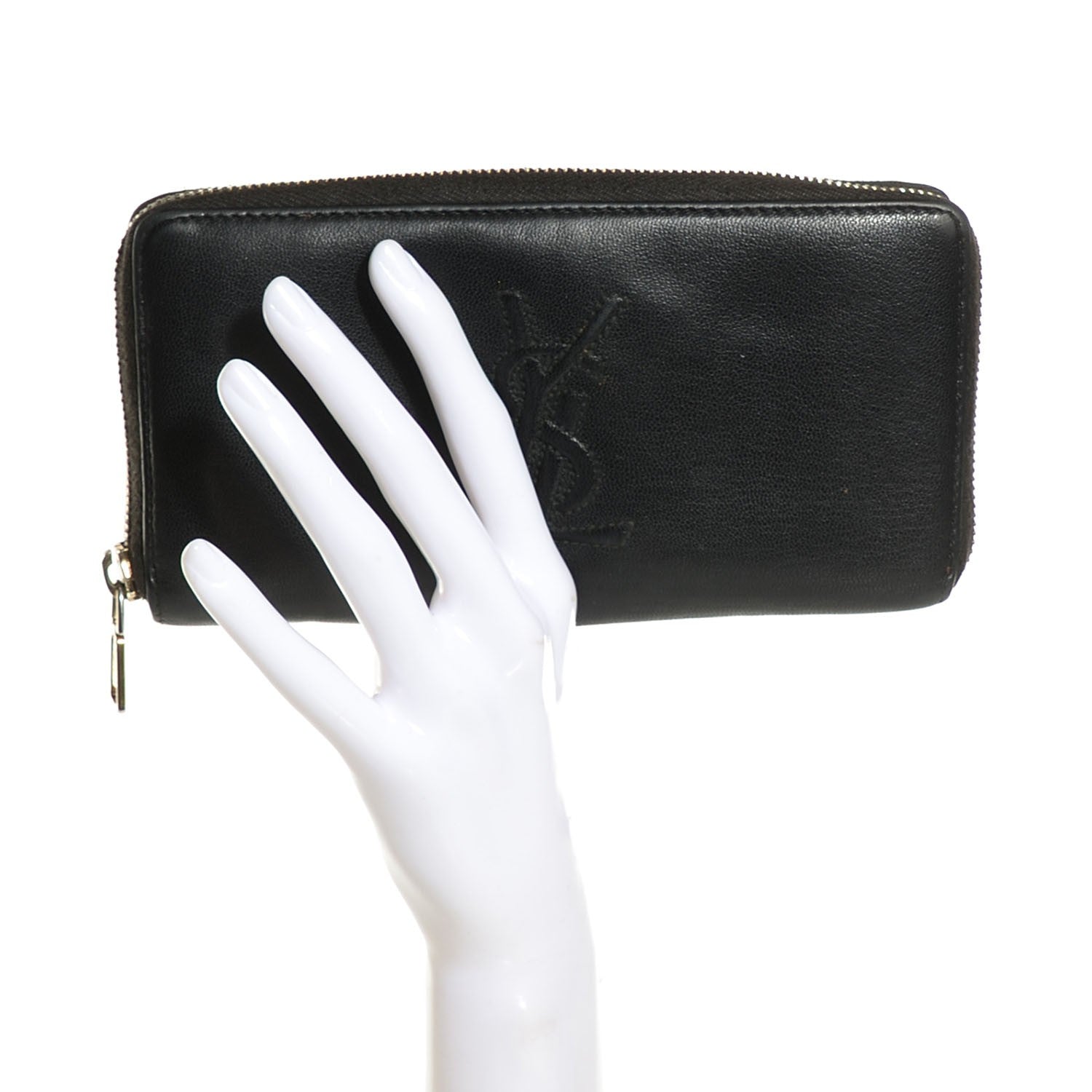 Saint Laurent Chevre Belle De Jour Zip Around Wallet Black 2 of 9