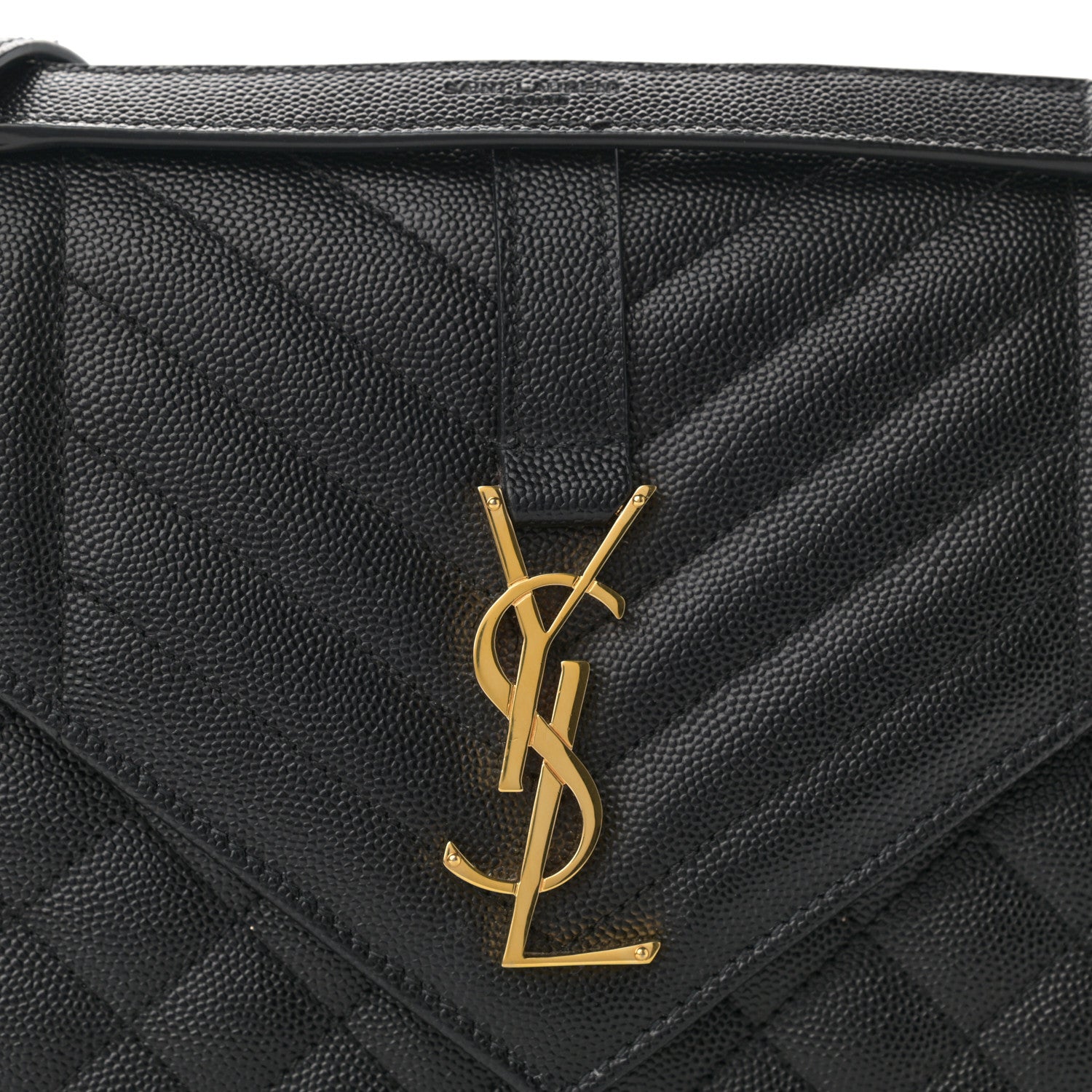 Saint Laurent Grain De Poudre Textured Mixed Matelasse Triquilt Medium Monogram Satchel Black 9 of 12