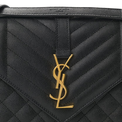 Saint Laurent Grain De Poudre Textured Mixed Matelasse Triquilt Medium Monogram Satchel Black 9 of 12