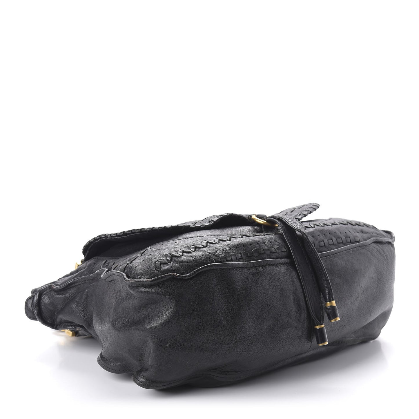Calfskin Embroidered Medium Marcie Satchel Black