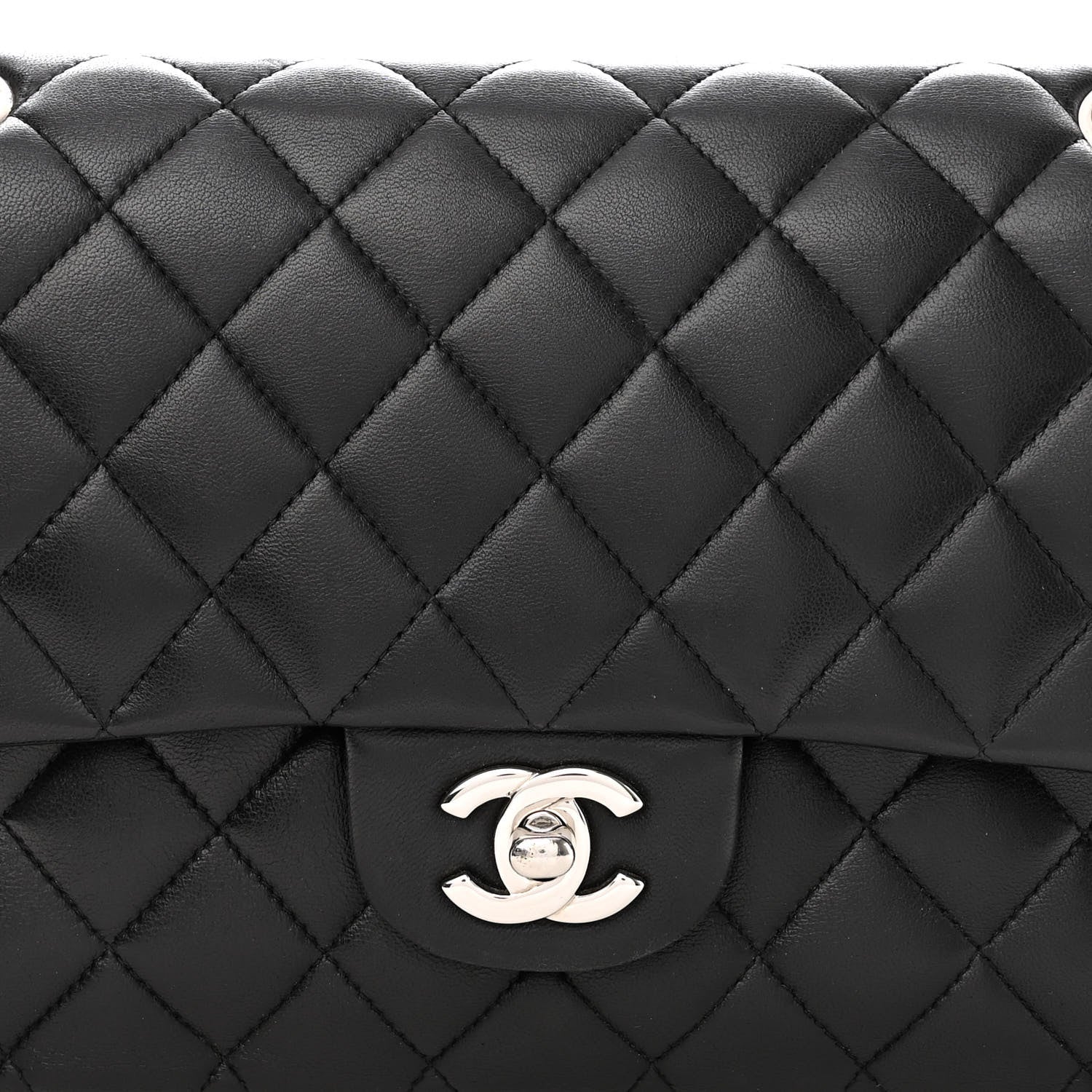 Chanel Lambskin Quilted Medium Double Flap Black 8 of 20