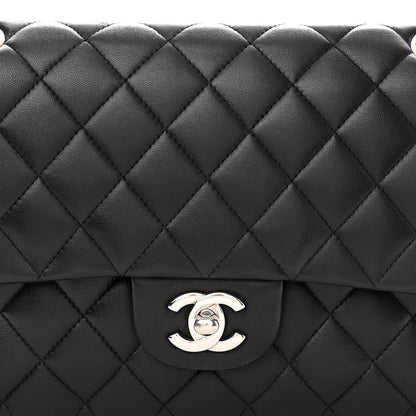 Chanel Lambskin Quilted Medium Double Flap Black 8 of 20