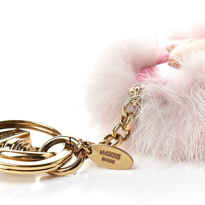 Louis Vuitton Resin Wood Mink Fur Vivienne Bag Charm Key Holder Pink 4 of 5