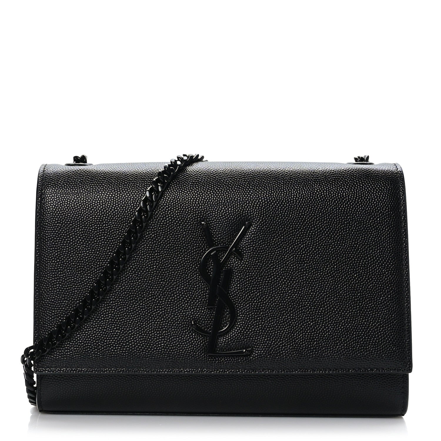 Saint Laurent Grain De Poudre Small Monogram Monochrome Kate Satchel Black 1 of 8