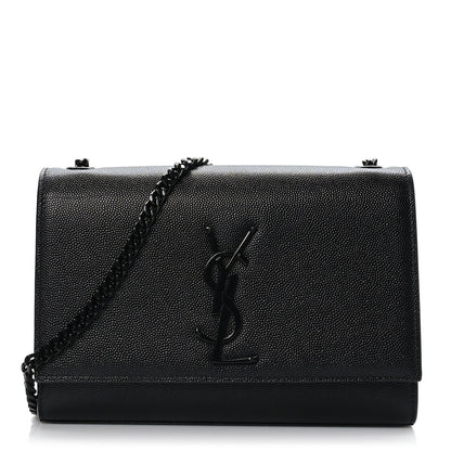 Saint Laurent Grain De Poudre Small Monogram Monochrome Kate Satchel Black 1 of 8