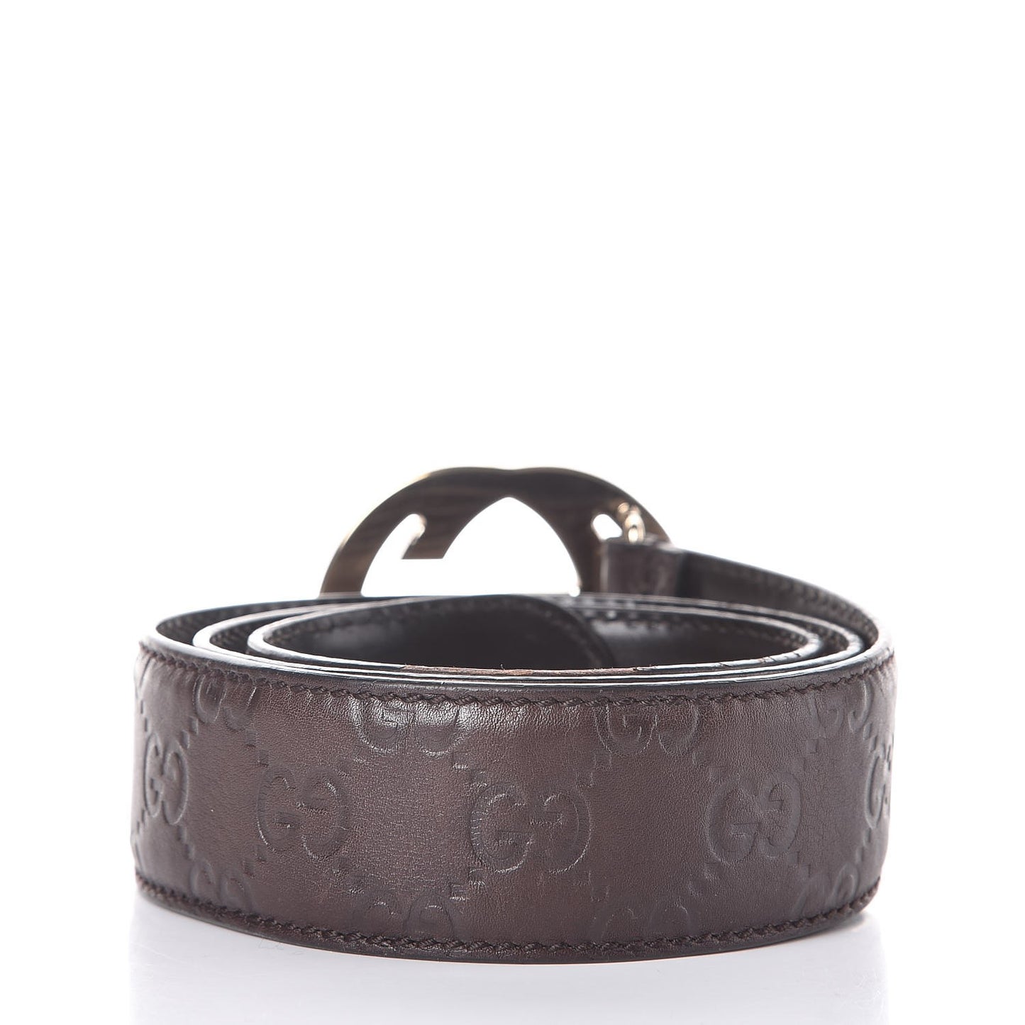 Guccissima Signature Interlocking G 40mm Belt 80 32 Dark Brown