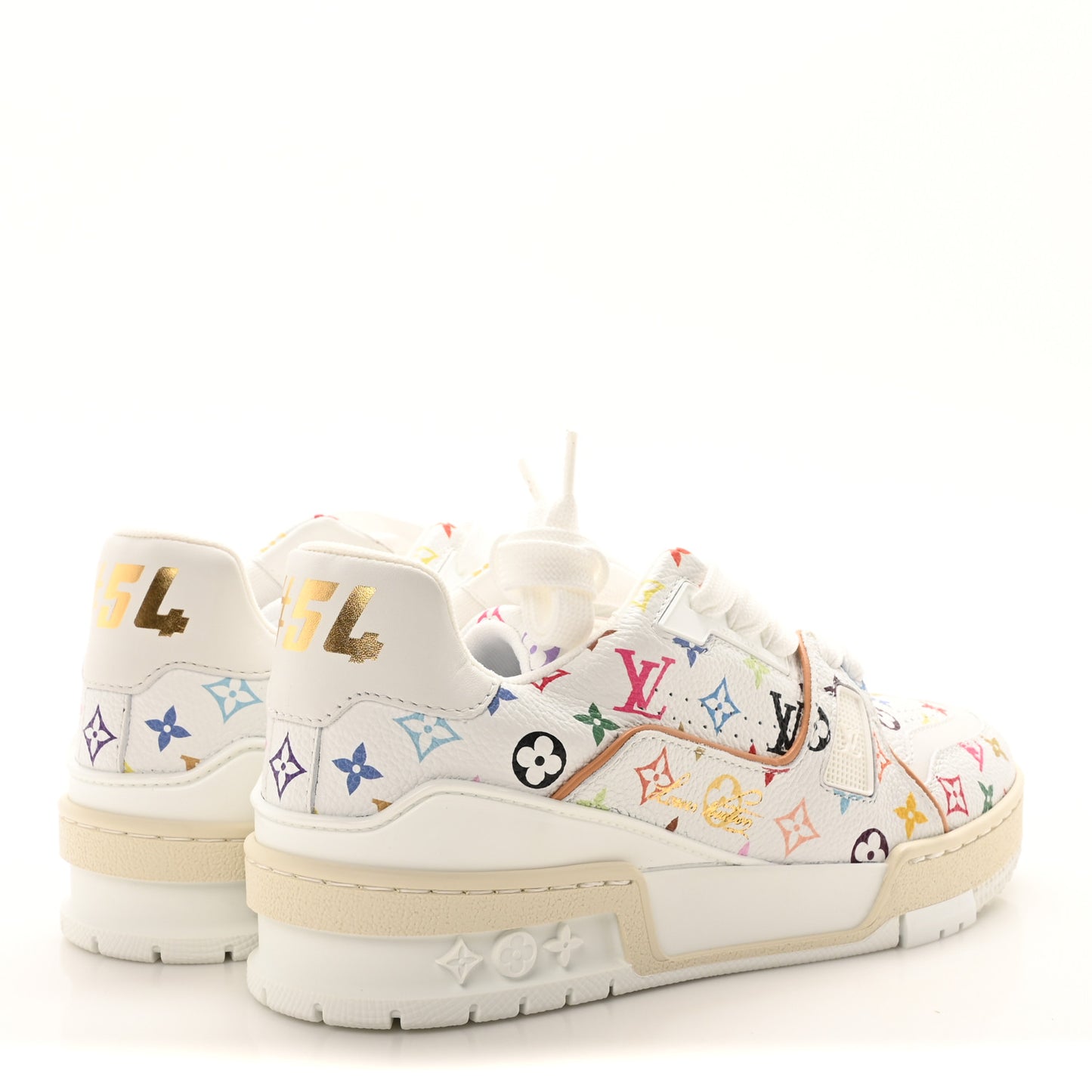 LV X TM Calfskin Monogram Multicolor Womens LV Trainer Sneakers 36 White