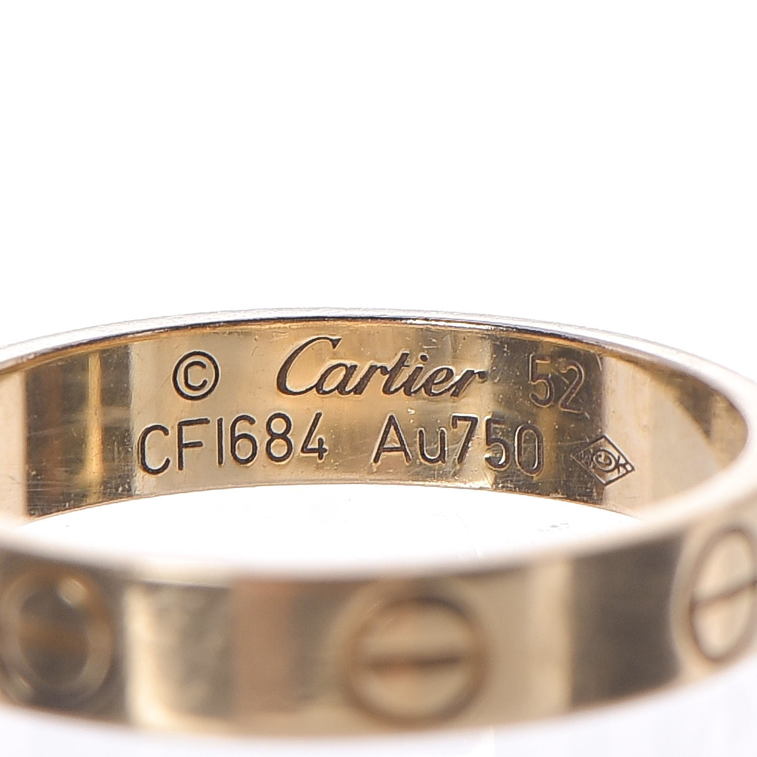Cartier 18K Yellow Gold 3.5mm LOVE Wedding Band Ring 52 6 4 of 5