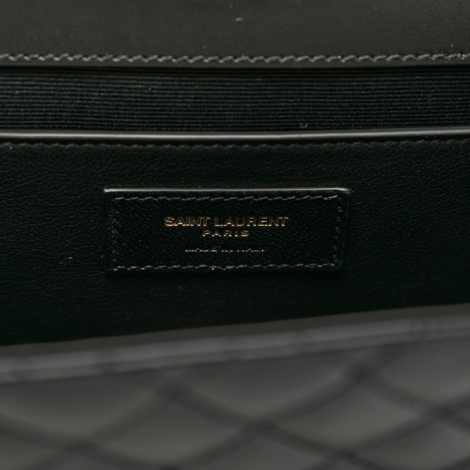 Saint Laurent Lambskin Mixed Matelasse Triquilt Medium Monogram Satchel Black 6 of 8
