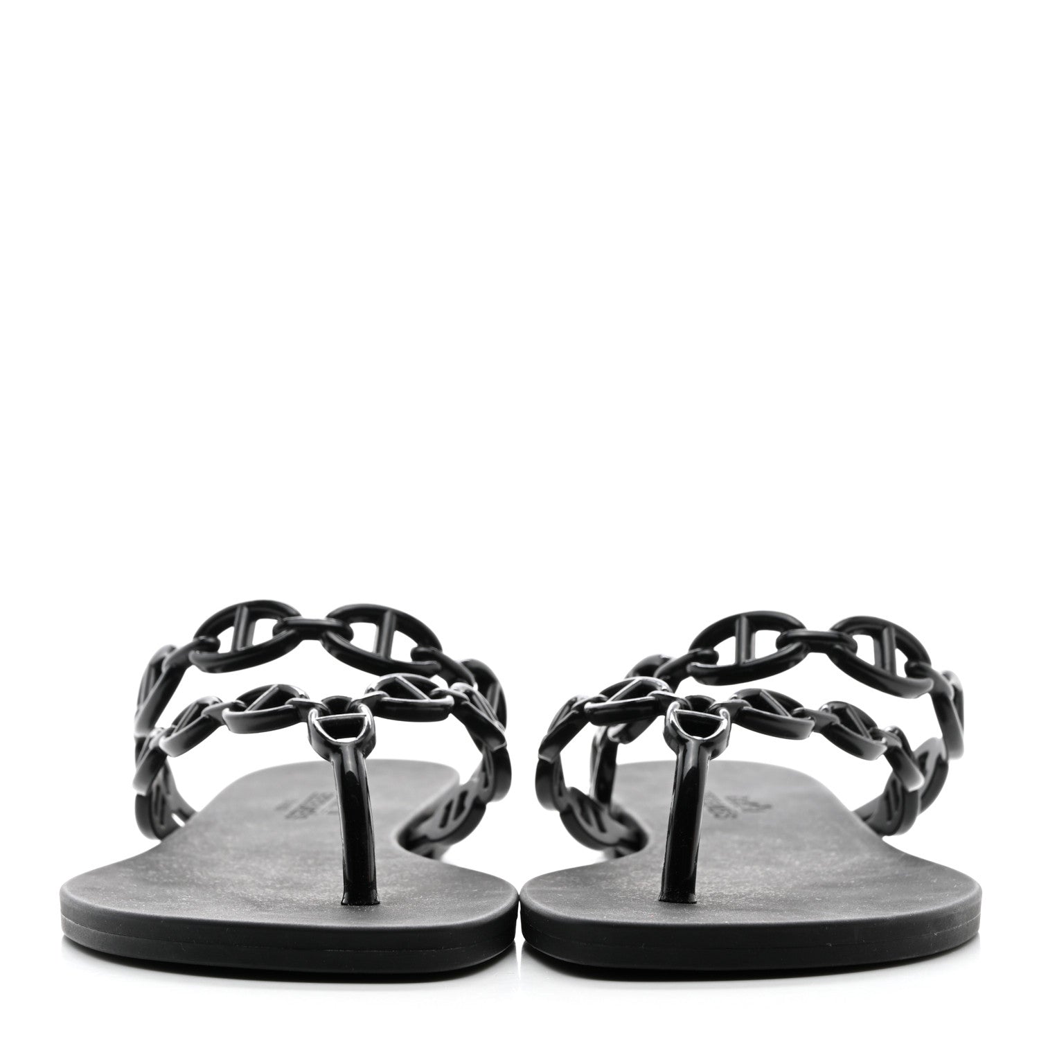 Hermes Rubber Chaine d'Ancre Island Sandals 35 Black 2 of 7