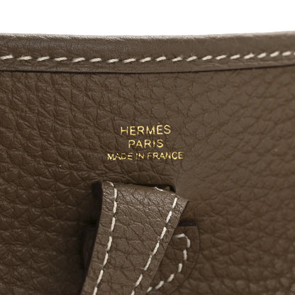 Hermes Taurillon Clemence Amazone Evelyne TPM Etoupe Bleu Indigo 6 of 14